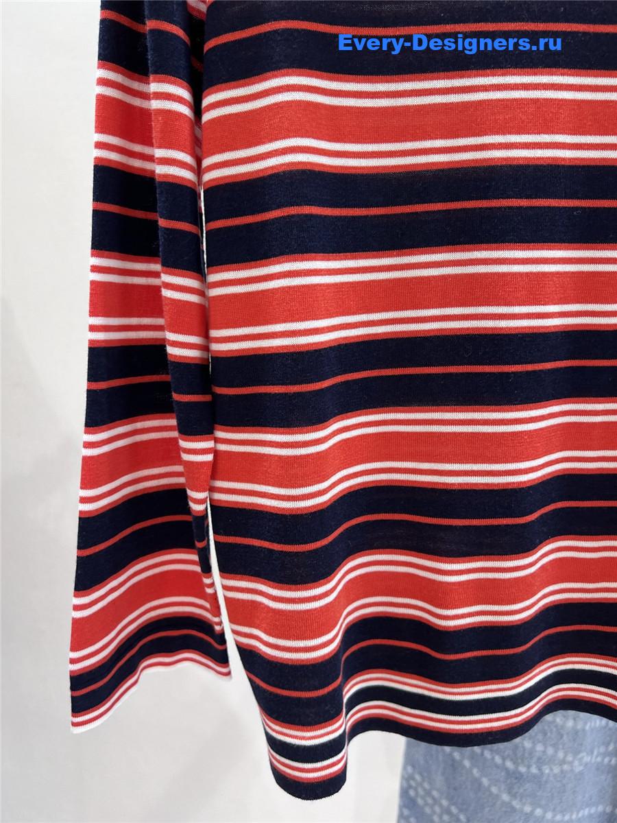 Pra*a striped boat neck sweater