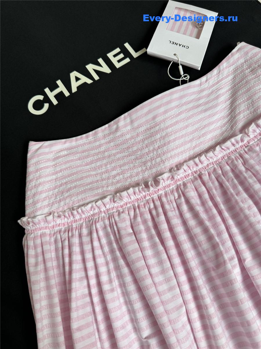 Ch**el pink striped maxi skirt