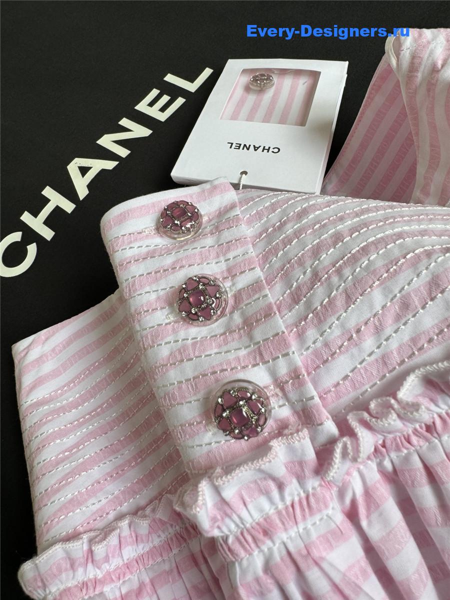 Ch**el pink striped maxi skirt