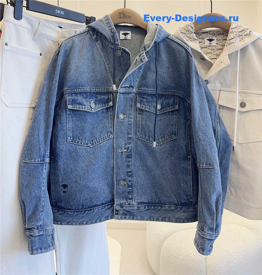 D10r blue wash oversized hooded jacket