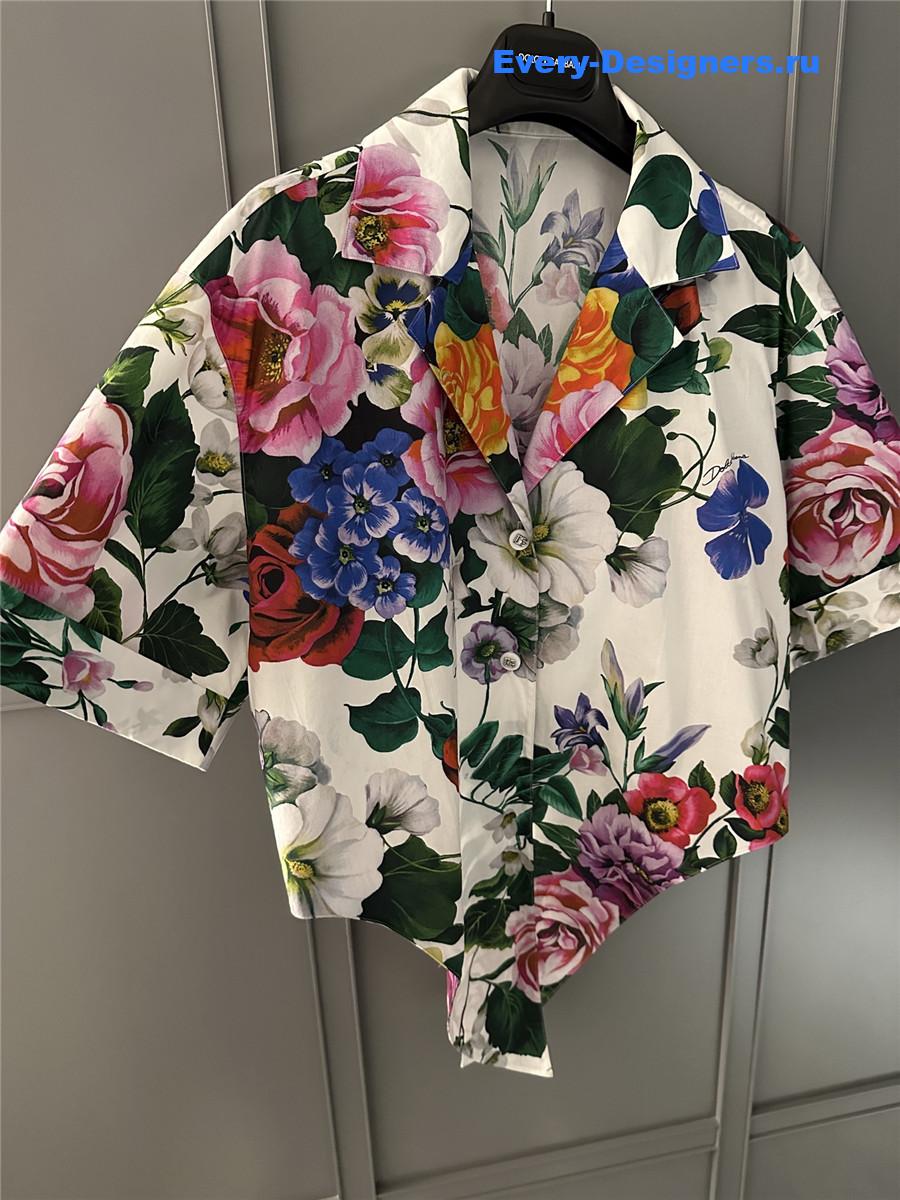 Dolce & Gabbana Floral Cropped Shirt