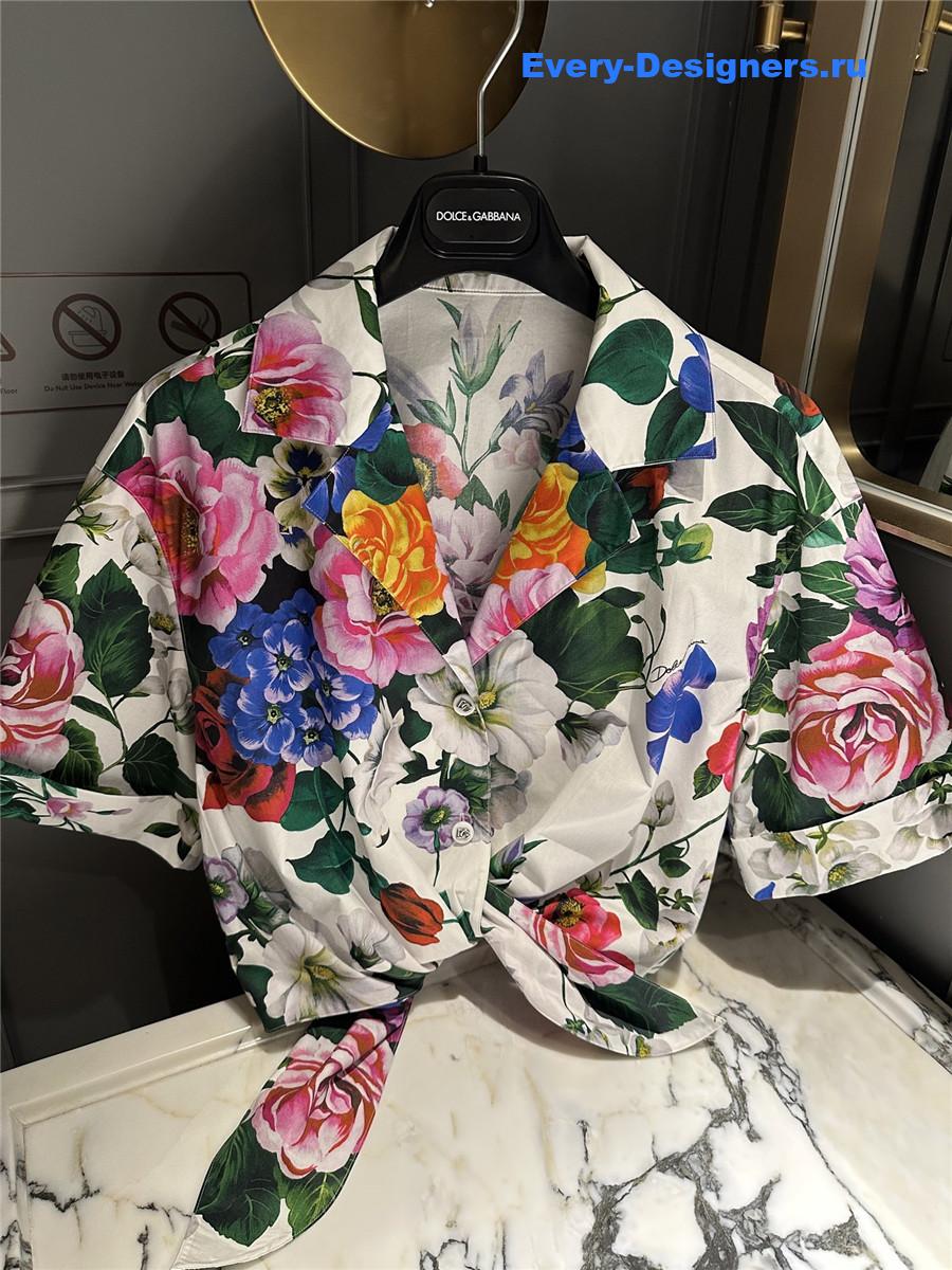 Dolce & Gabbana Floral Cropped Shirt