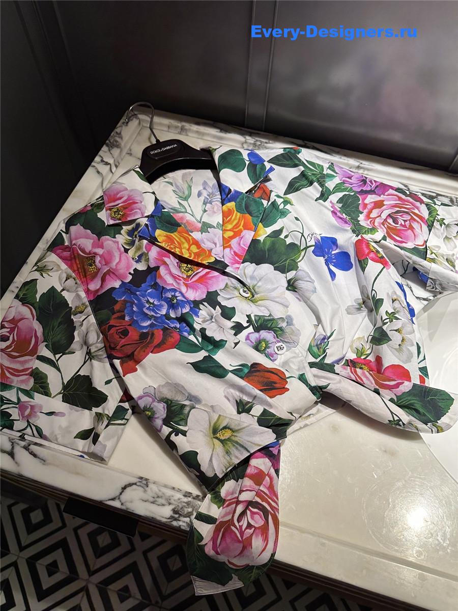 Dolce & Gabbana Floral Cropped Shirt