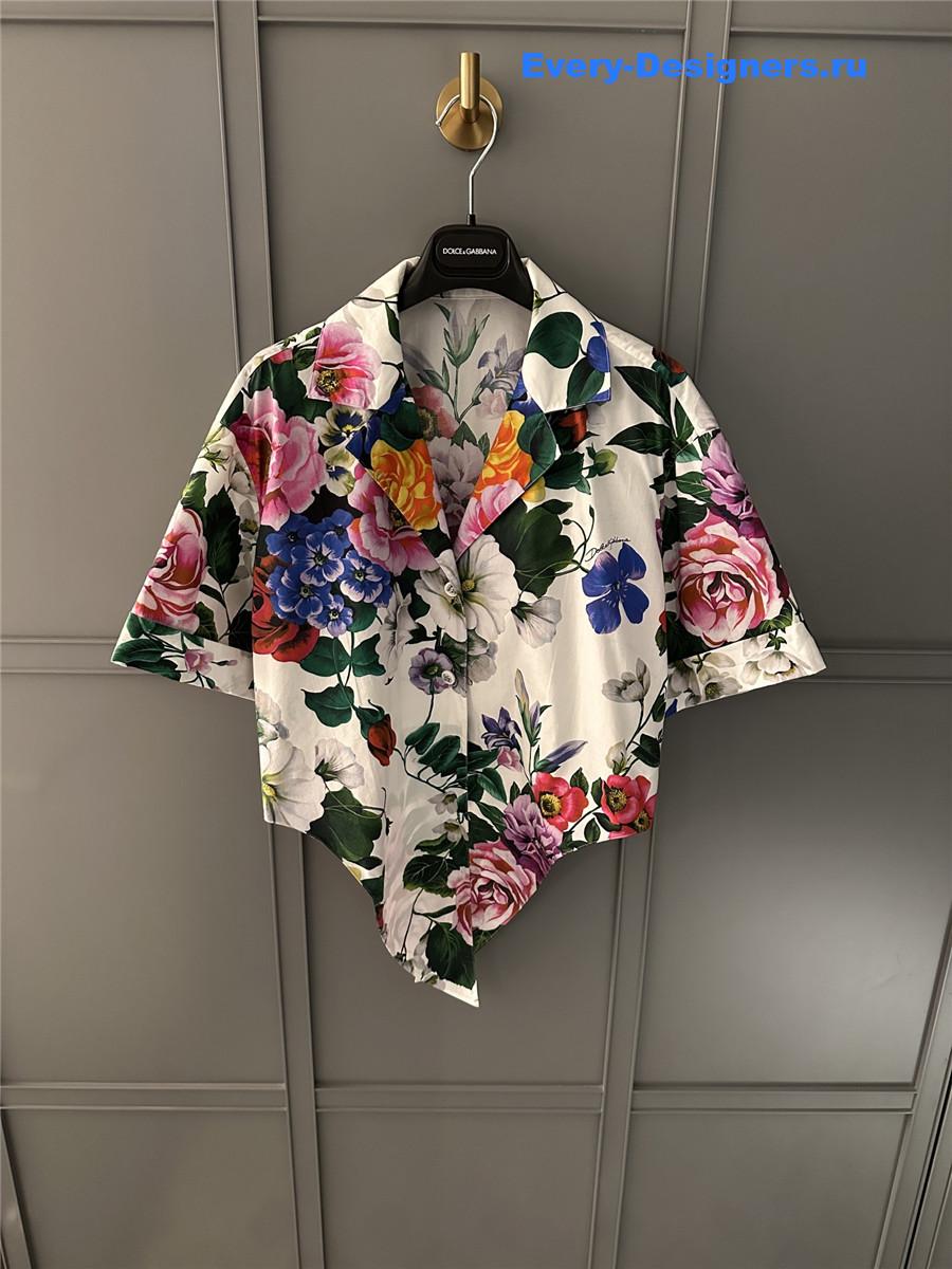 Dolce & Gabbana Floral Cropped Shirt