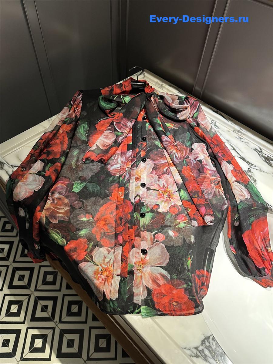 Dolce & Gabbana Floral Silk Blouse