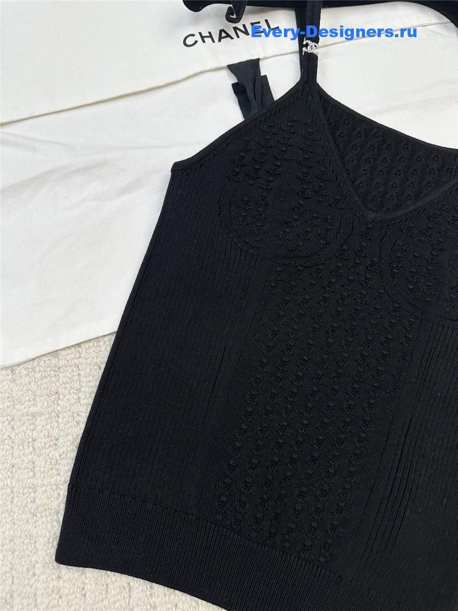 Ch**el black crop sweater tank