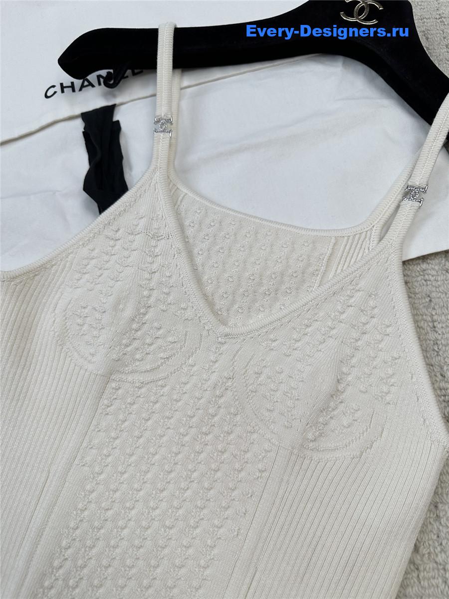 Ch**el white crop sweater tank