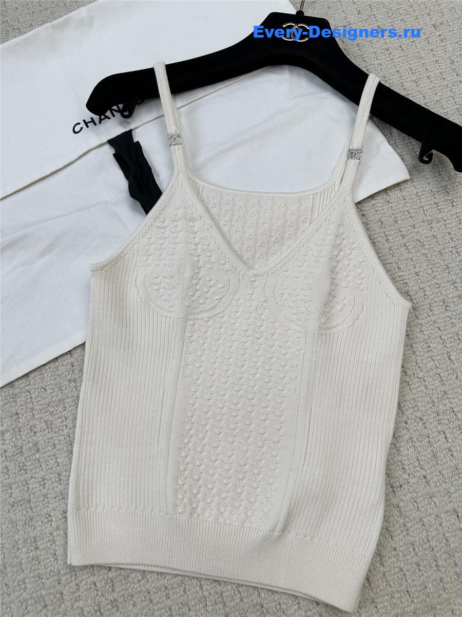 Ch**el white crop sweater tank