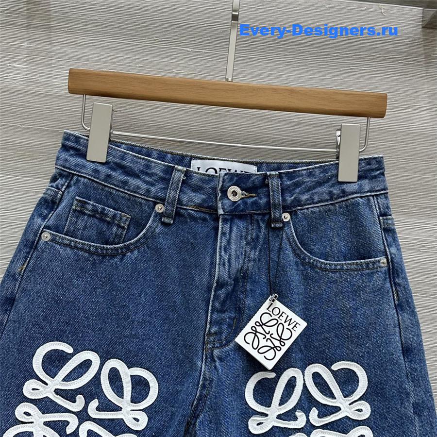 L0ew* blue embroidered shorts