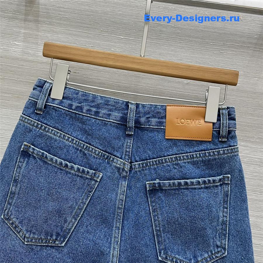 L0ew* blue embroidered shorts