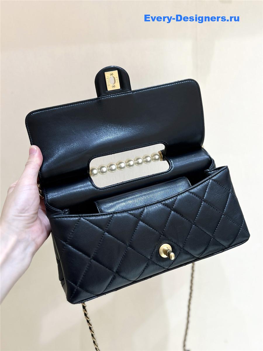 Ch**el shiny lambskin pearl bag