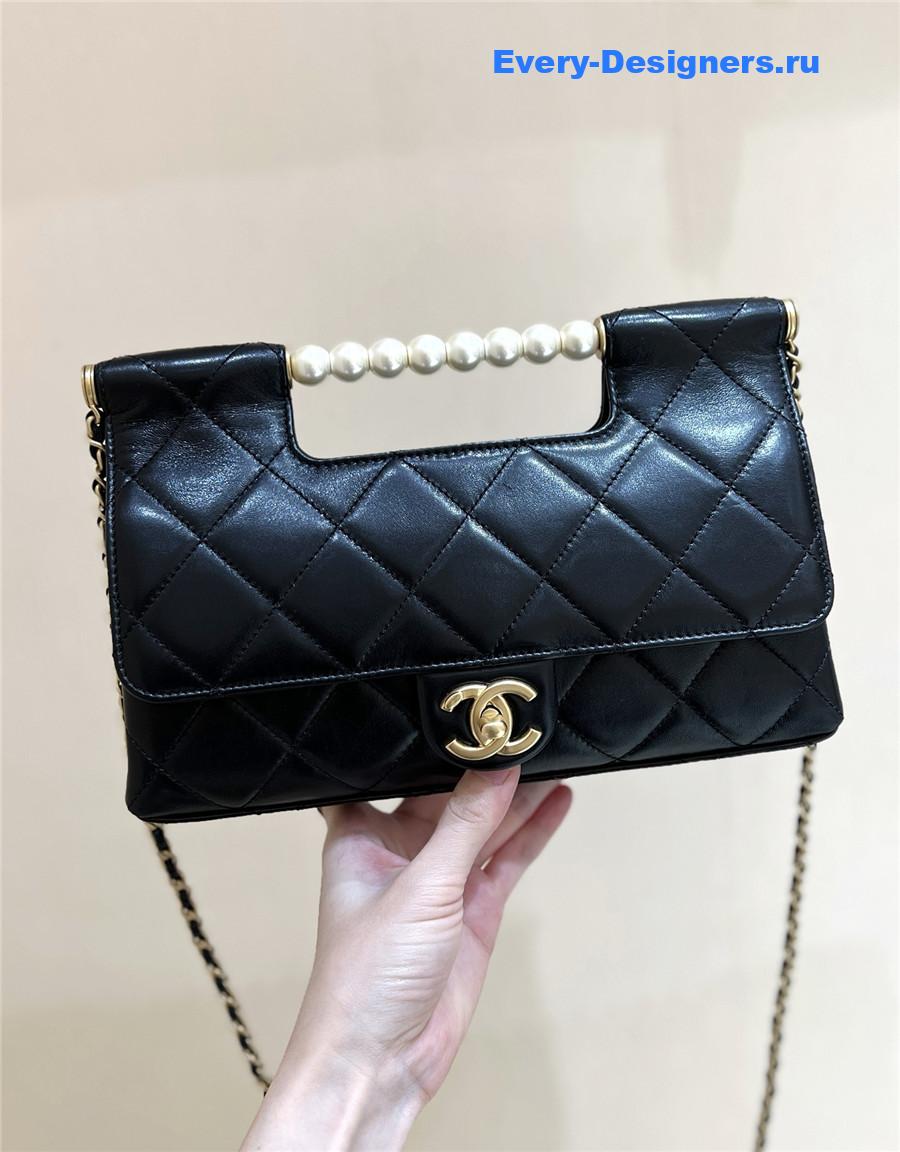 Ch**el shiny lambskin pearl bag