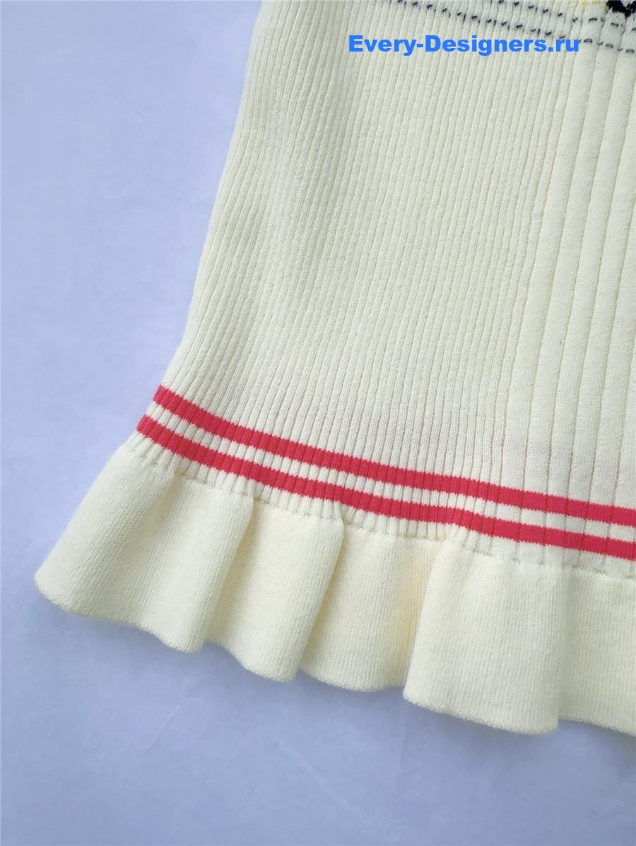 Ch**el white embroidered knit vest