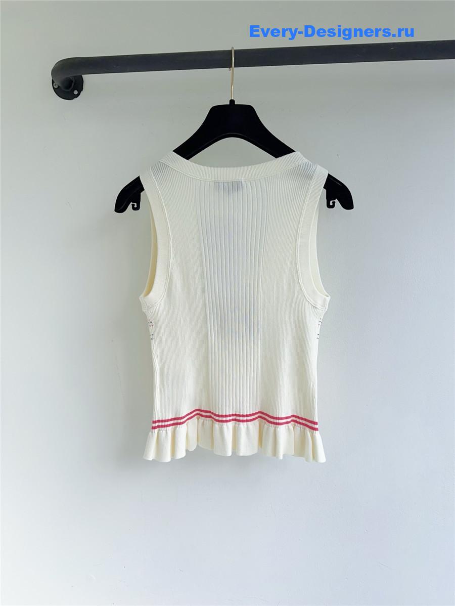 Ch**el white embroidered knit vest