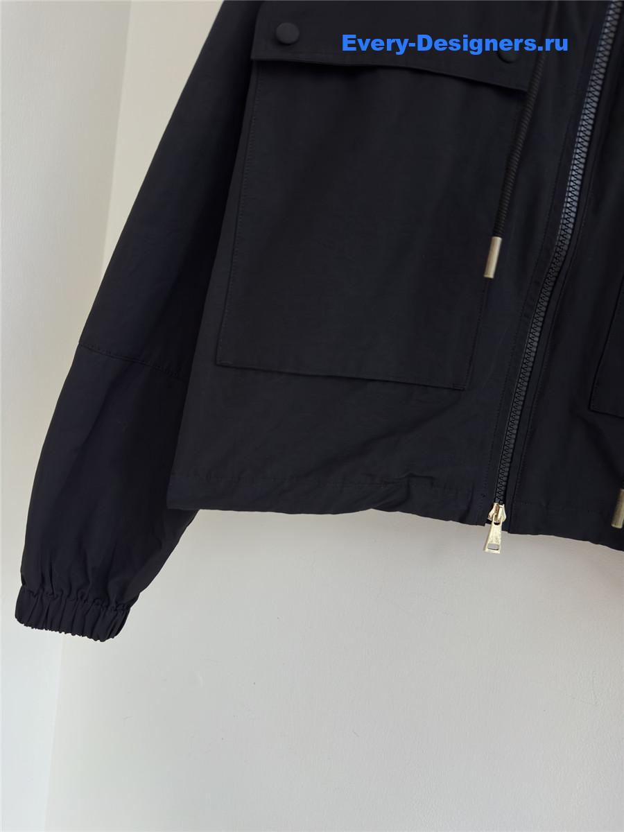 Moncler Sauvan Zip-Up Black Hooded Parka