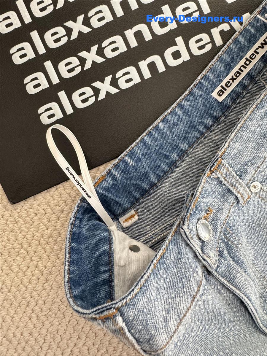 A1exa*der wang rhinestone frayed denim shorts