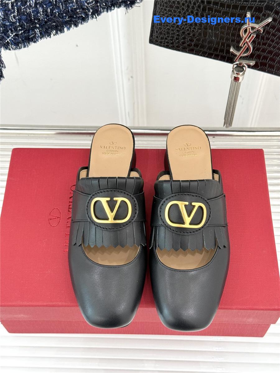 Va1e*ntin0 black vlogo mules