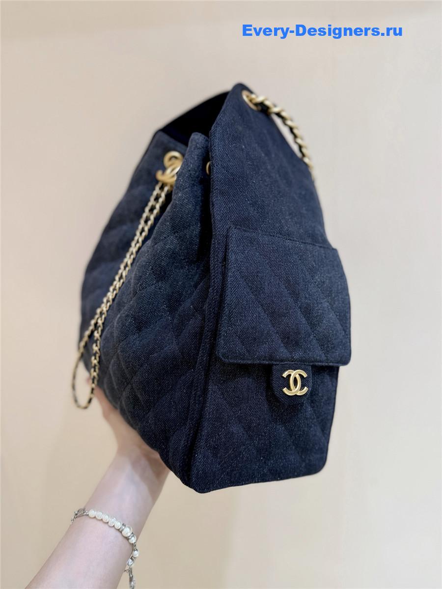 Ch**el dark blue denim handbag