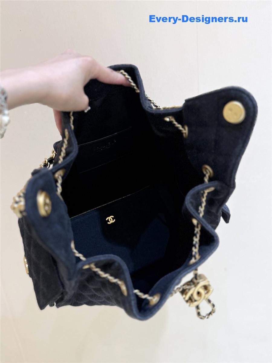 Ch**el dark blue denim handbag