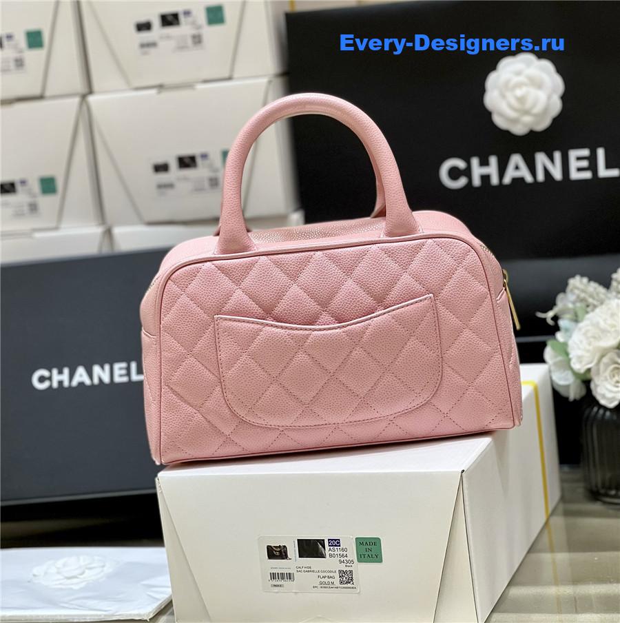 Ch**el pink caviar bowler bag