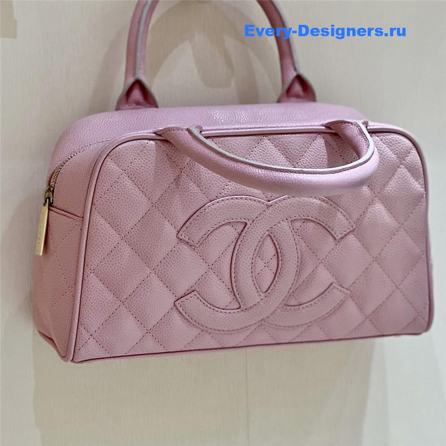 Ch**el pink caviar bowler bag