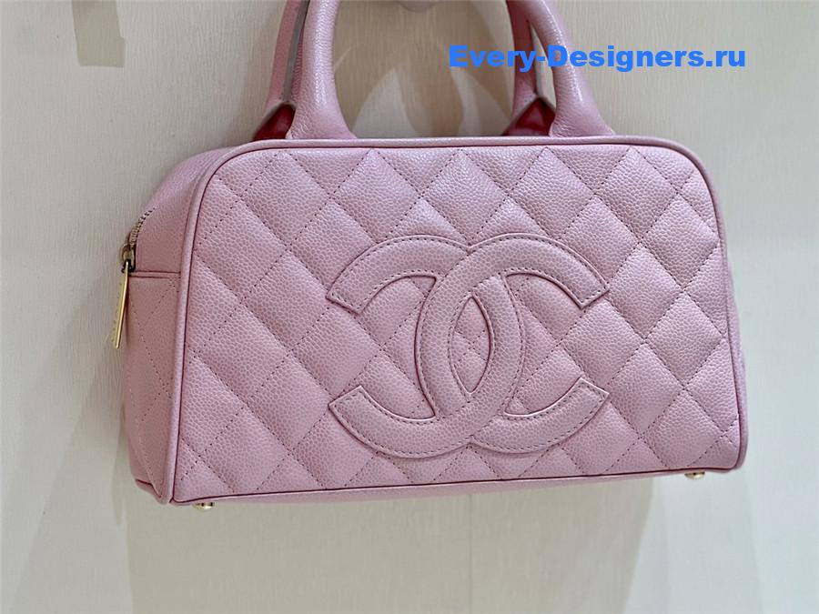 Ch**el pink caviar bowler bag