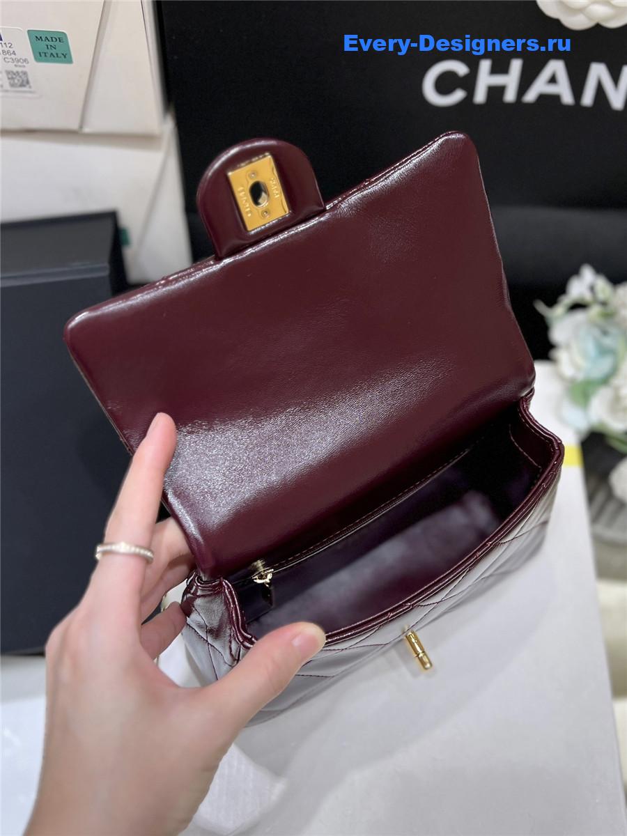 Ch**el burgundy mini flap bag