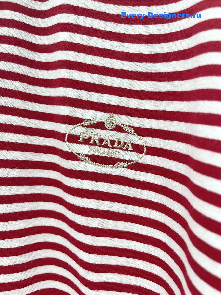 Pra*a striped knit polo shirt