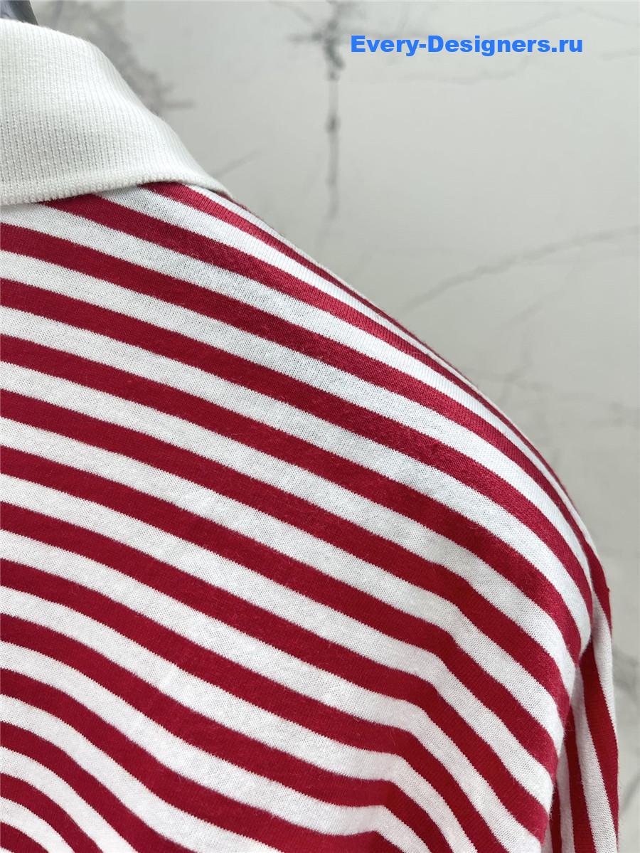 Pra*a striped knit polo shirt