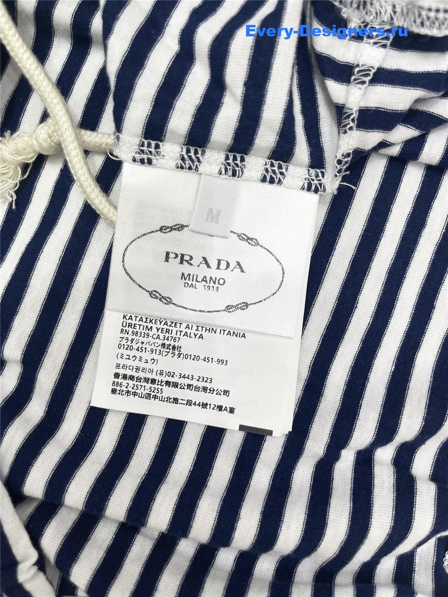 Pra*a blue striped polo shirt