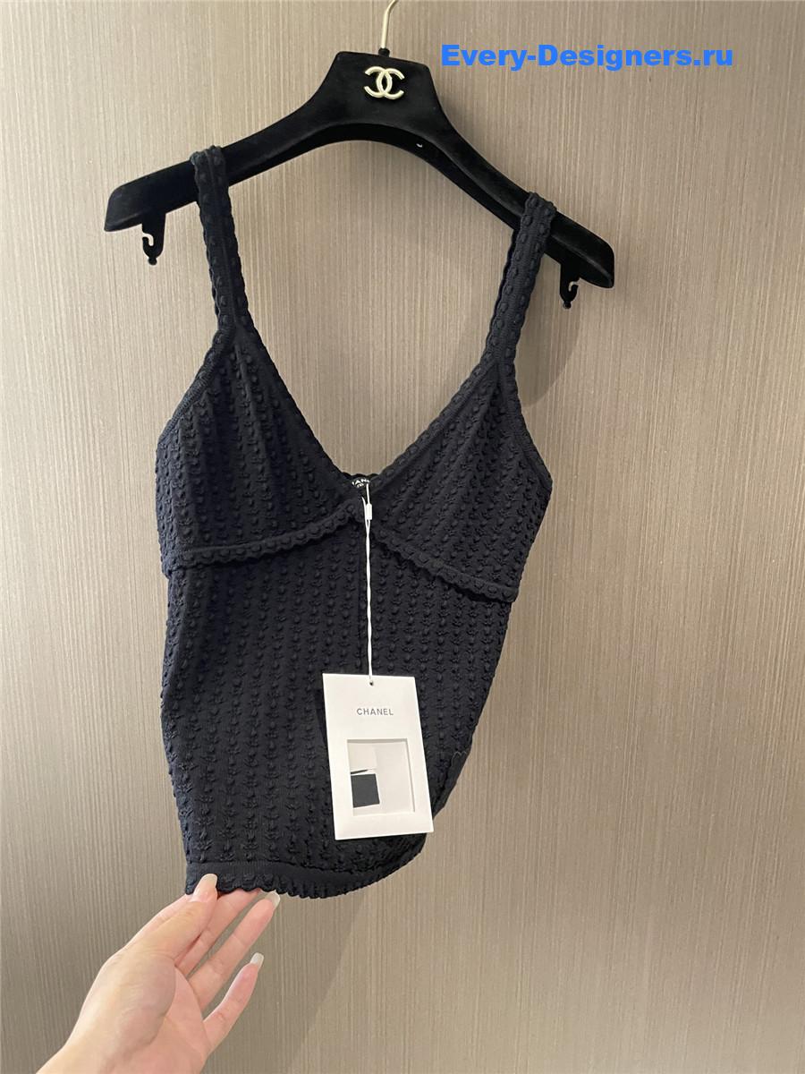 Ch**el black crochet tank top