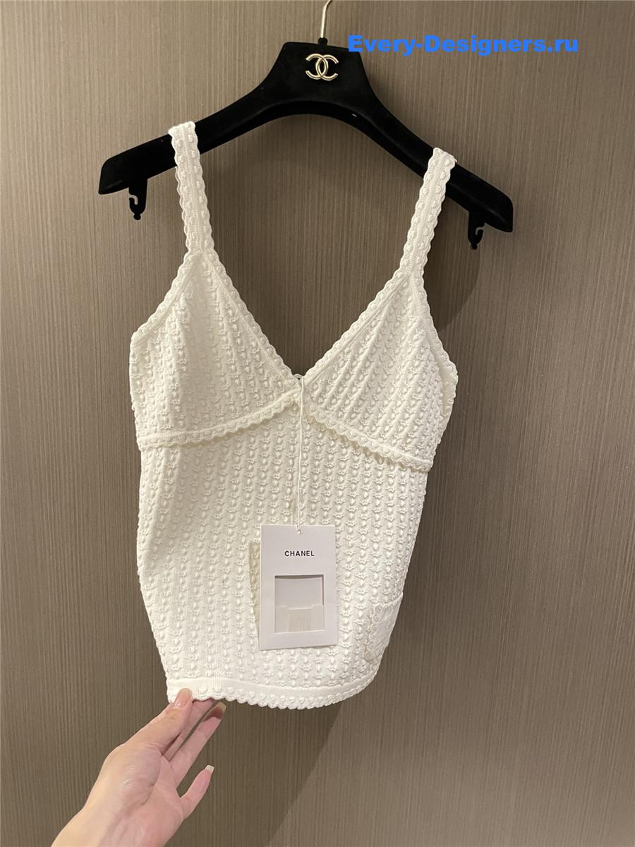 Ch**el white crochet tank top