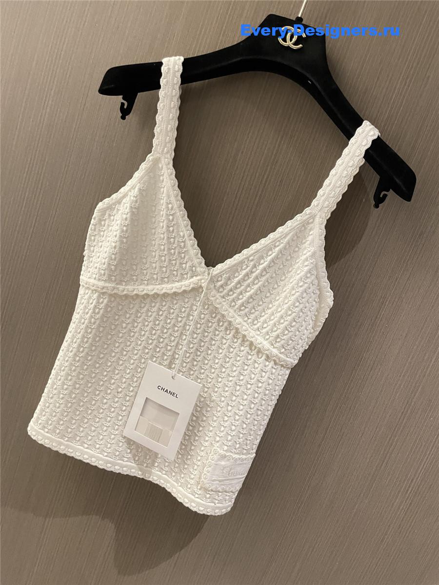 Ch**el white crochet tank top
