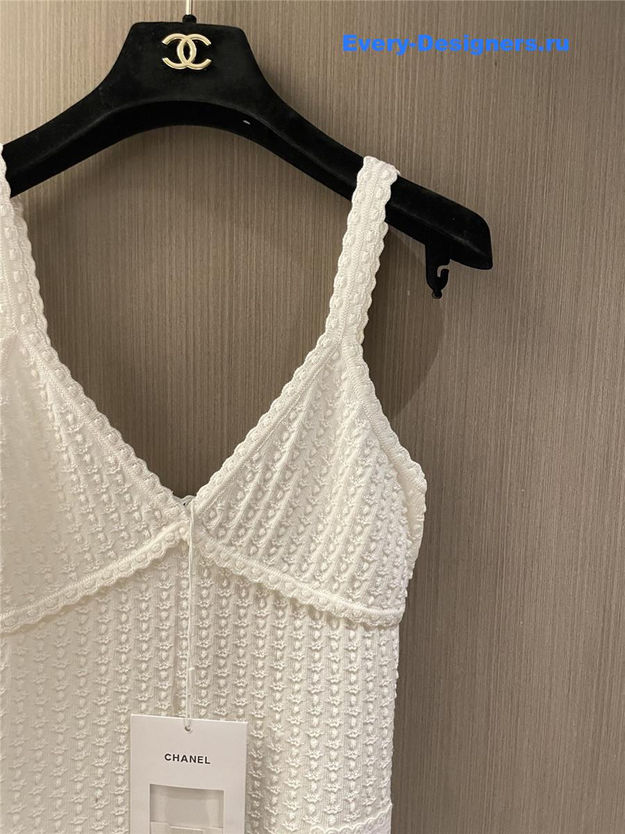 Ch**el white crochet tank top