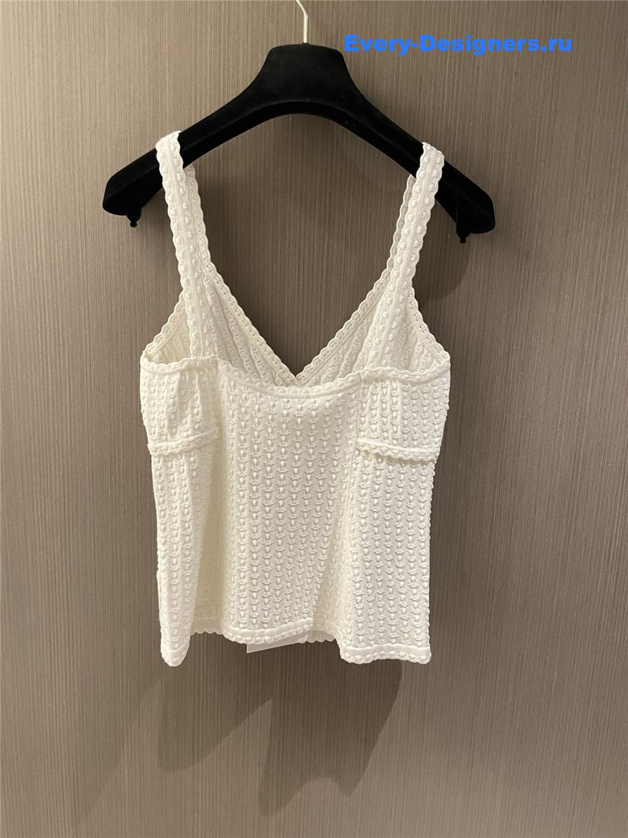 Ch**el white crochet tank top