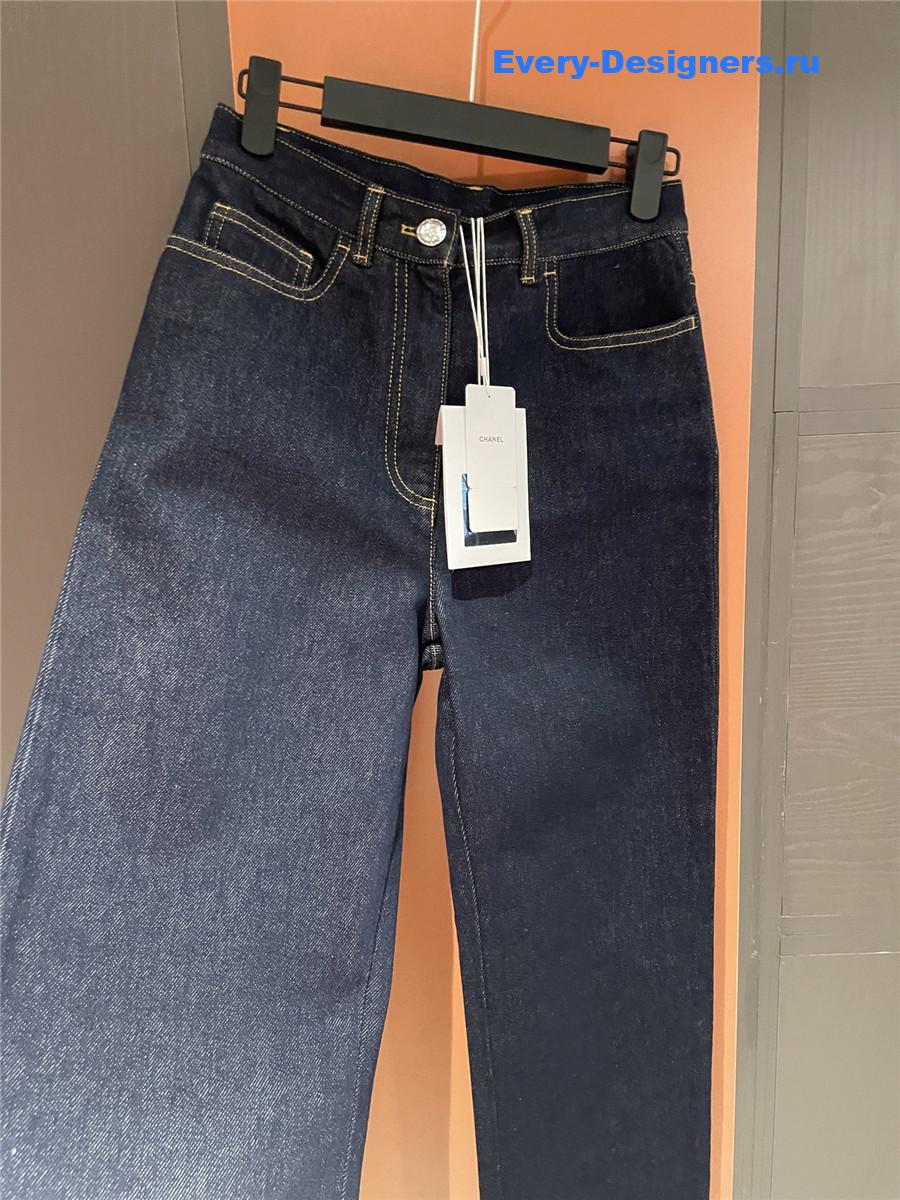 Ch**el dark blue washed cc jeans