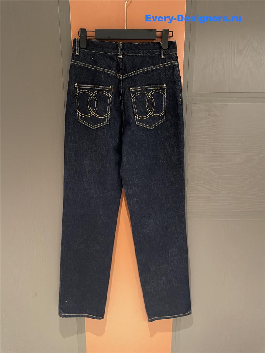 Ch**el dark blue washed cc jeans