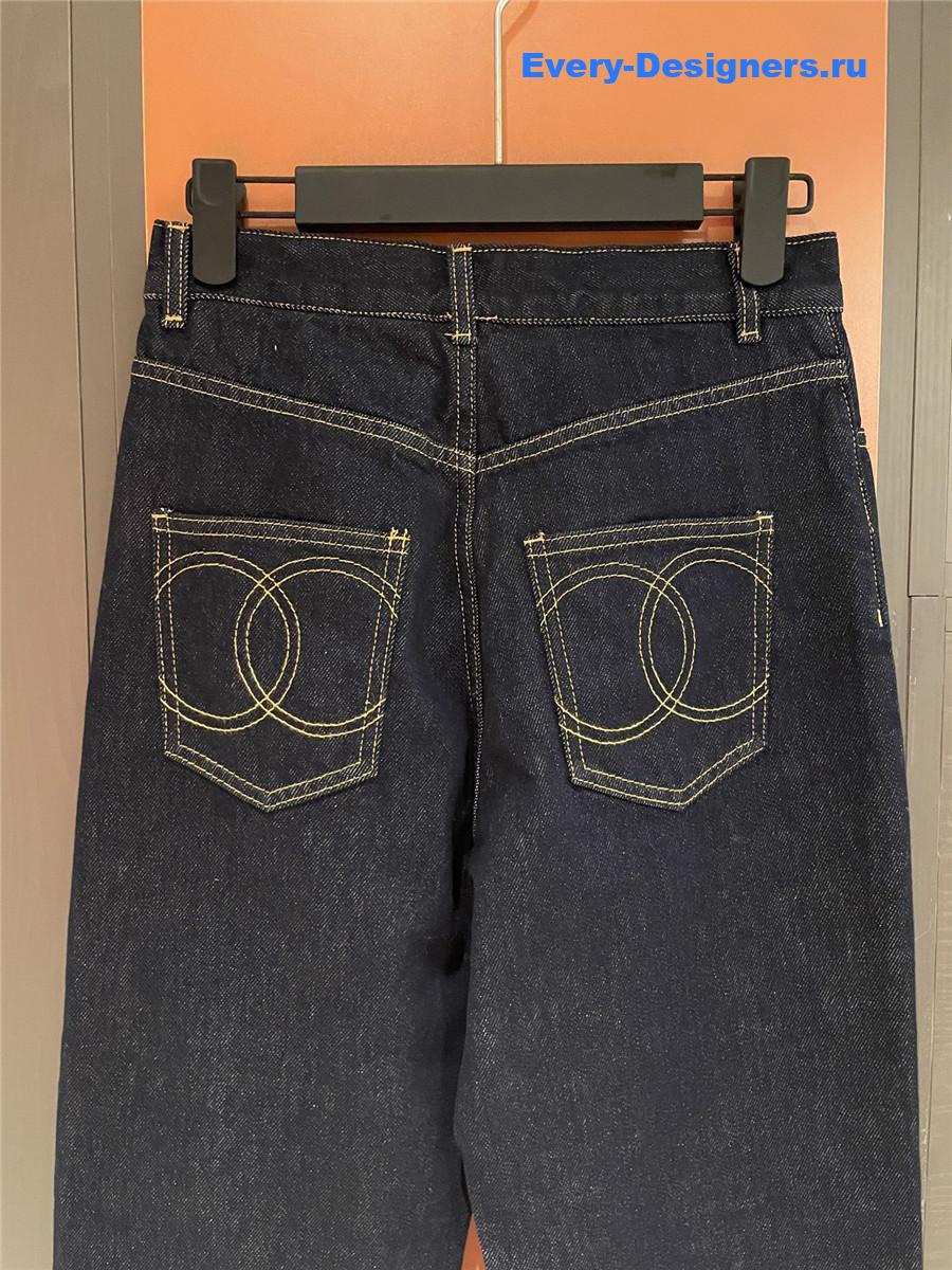 Ch**el dark blue washed cc jeans