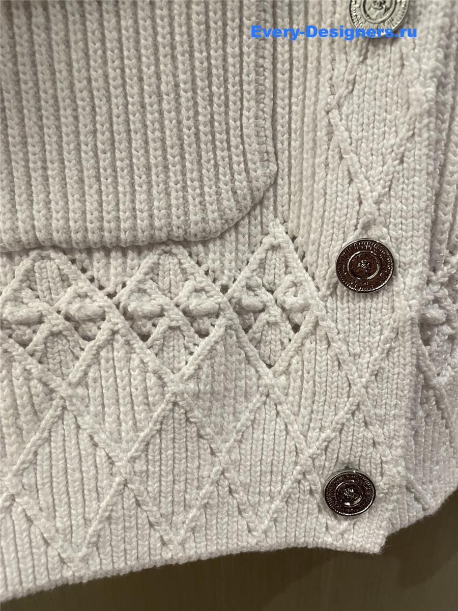 Ch**el white twill cardigan