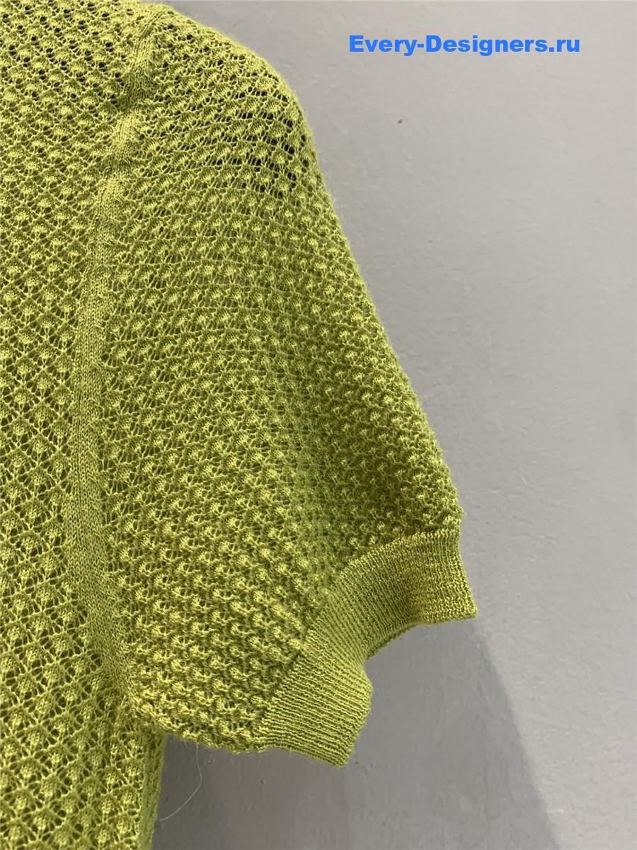 Miu Miu Green Cashmere Knit Top