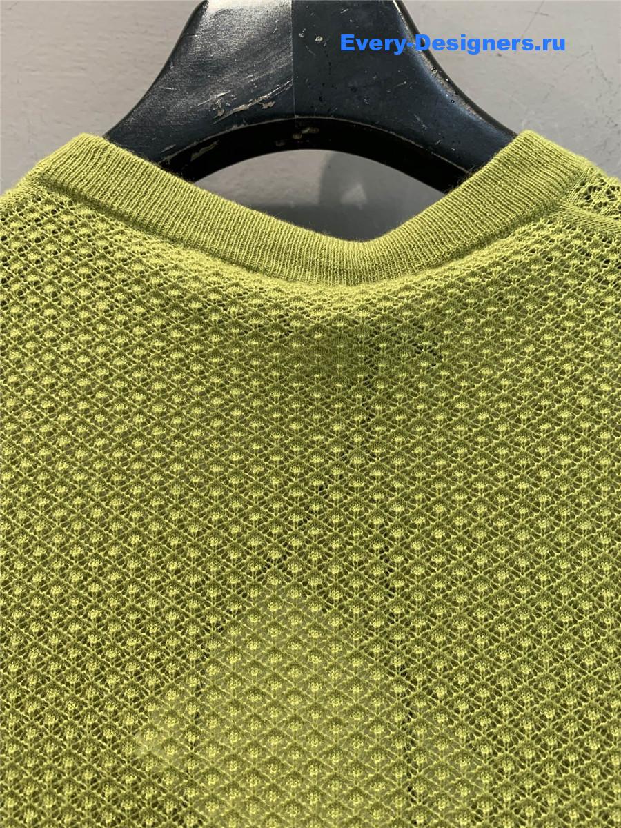 Miu Miu Green Cashmere Knit Top