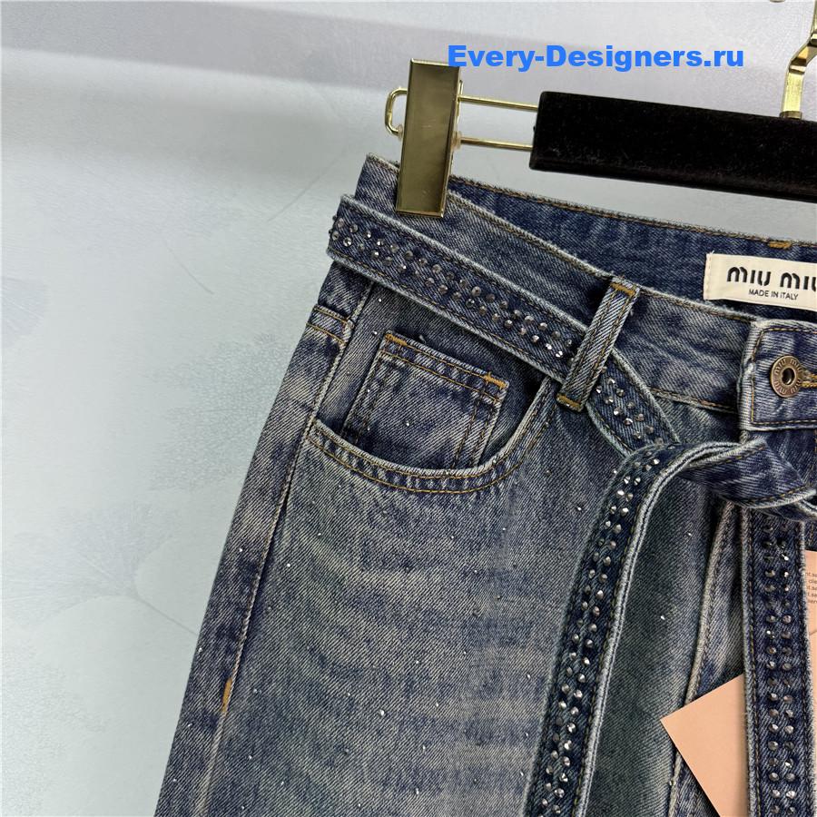 miu miu D1am0nd belt high waist jeans
