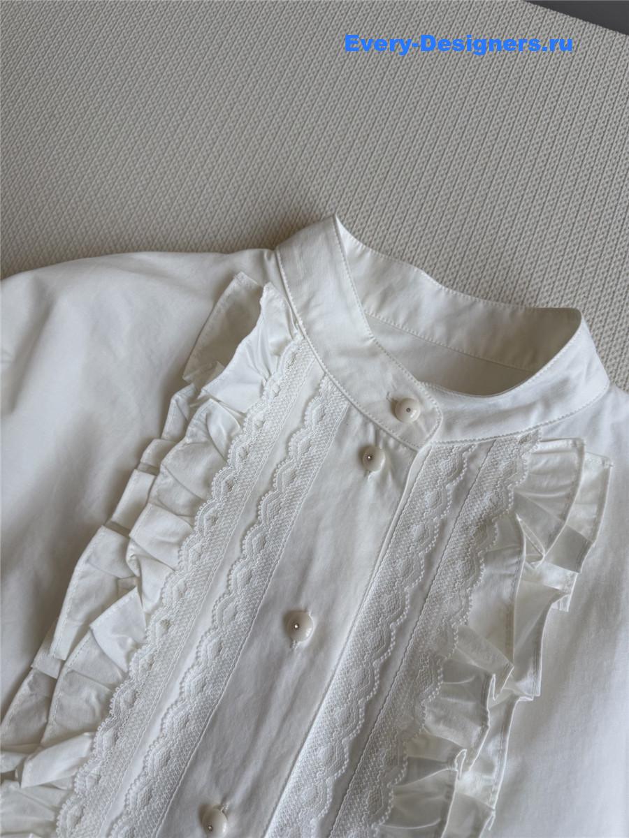 Va1e*ntin0 lace-trimmed blouse