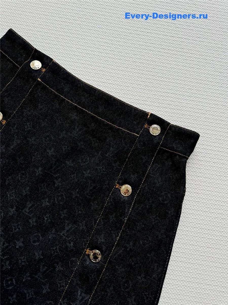 l0vis Vvtt0n monogram denim mini skirt