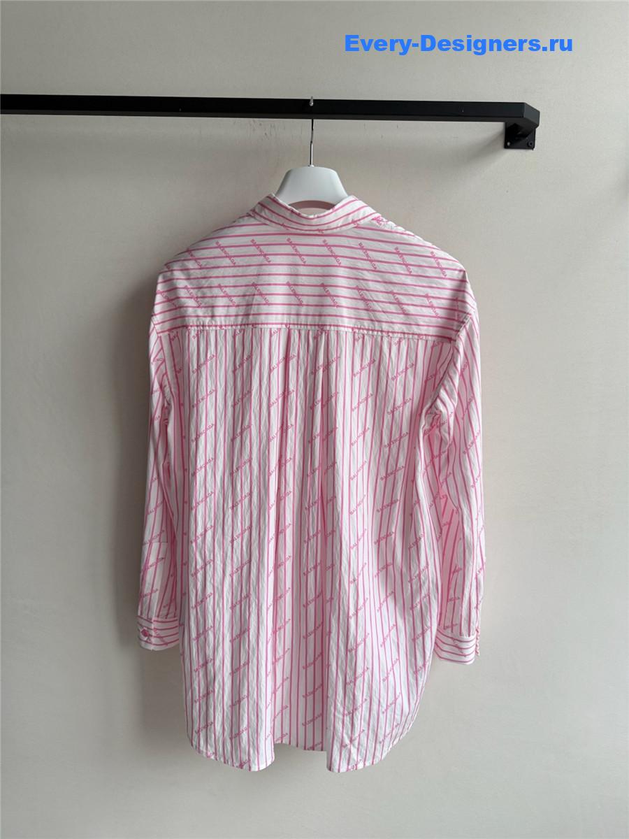 Ba1en*iaga pink white shirt