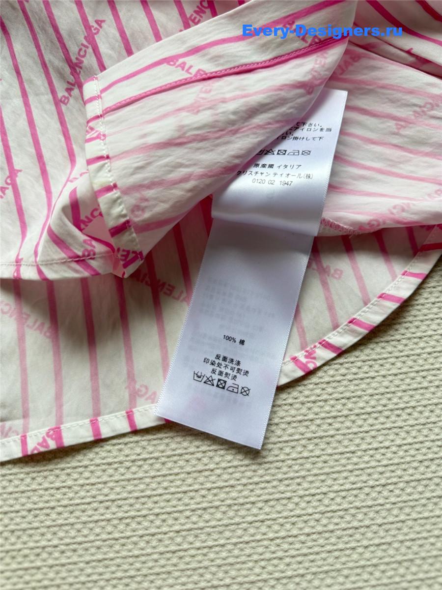 Ba1en*iaga pink white shirt