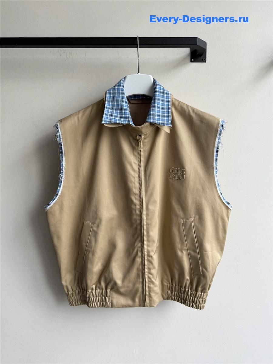 Miu Miu Wool Short Vest Brown