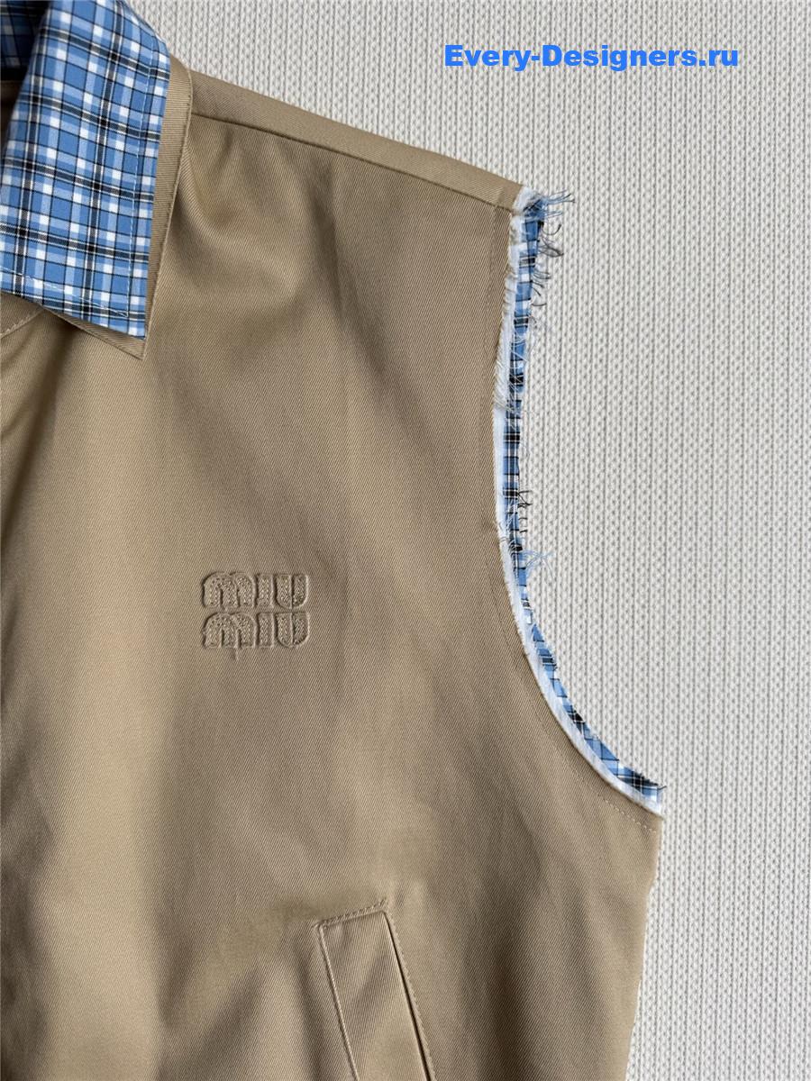 Miu Miu Wool Short Vest Brown