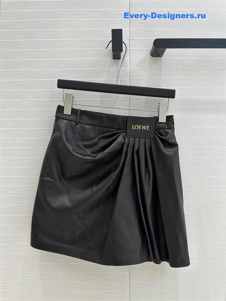L0ew* draped leather miniskirt