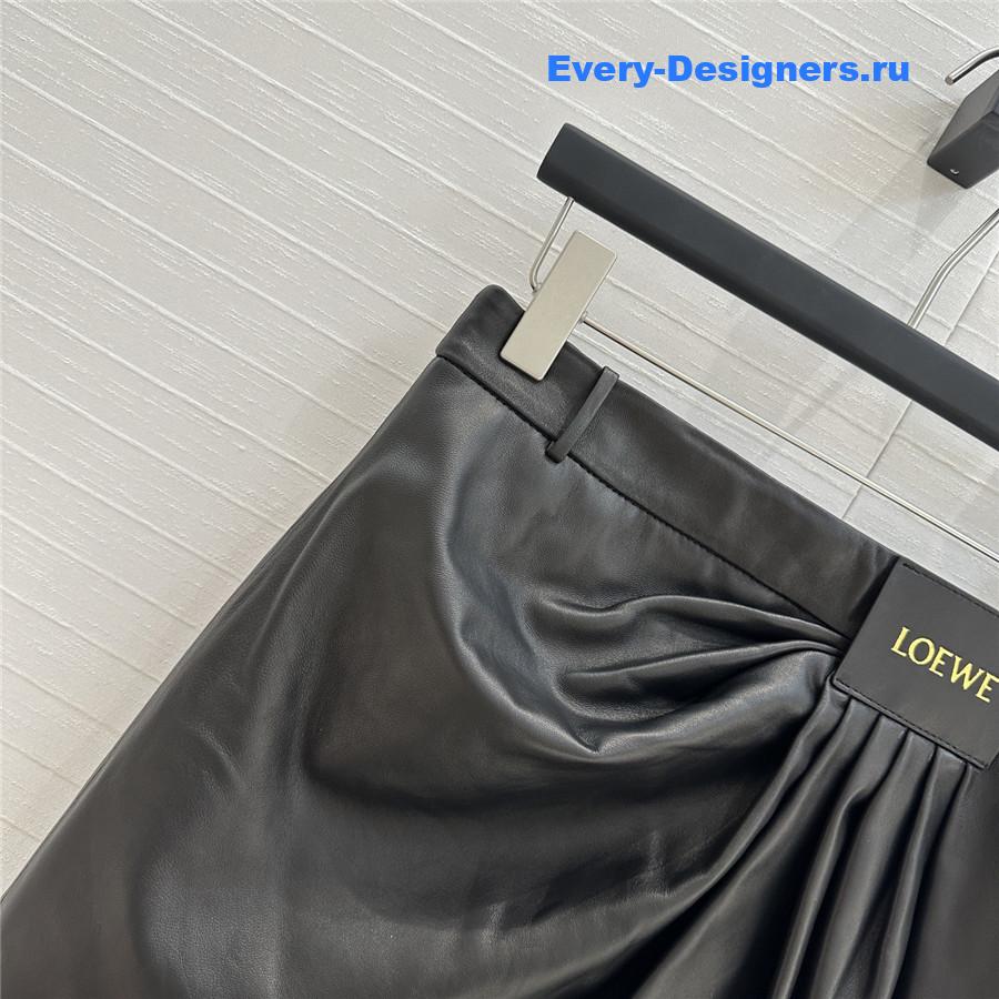 L0ew* draped leather miniskirt